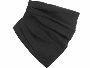 ネコポスOK NOLLEY’S ノーリーズ タック Aライン 台形 スカート size38/黒 ■■ ☆ ebb3 レディース