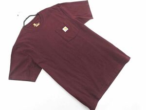 ネコポスOK Carhartt カーハート オリジナルフィット Tシャツ sizeS/えんじ ■◆ ☆ eea7 メンズ