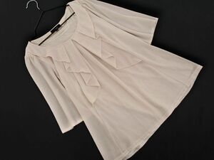 ネコポスOK 7-IDconcept. 7-IDコンセプト シフォン 5分袖 ブラウス シャツ size38/ベージュ ■◆ ☆ eea7 レディース