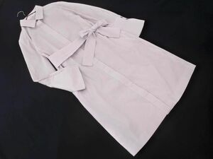 HANAE MORI ハナエモリ ストライプ シャツ ワンピース size40/ラベンダーｘ白 ■◇ ☆ edc3 レディース