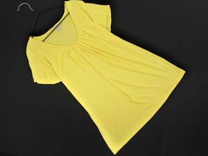 ネコポスOK BANANA REPUBLIC バナナリパブリック タック カットソー sizeS/黄 ■◆ ☆ eea8 レディース