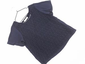 ネコポスOK エニィスィス シフォン レース ブラウス シャツ size2/紺 ■◆ ☆ eea8 レディース