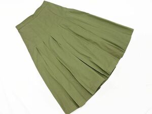 トラディショナル ウェザーウェア FRONT POCKET PLEATS SKIRT ボックス プリーツ スカート sizeS/カーキ ■■ ☆ eea7 レディース