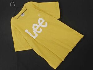 ネコポスOK Lee リー LOL-1351 ロゴ プリント ロールアップ 半袖 Tシャツ sizeL/黄 ■◆ ☆ eea8 レディース