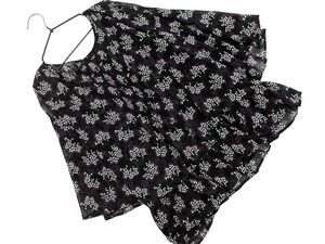 ネコポスOK UNIQLO ユニクロ ANNA SUI アナスイ シフォン 花柄 ブラウス シャツ sizeS/黒 ■◆ ☆ eea8 レディース