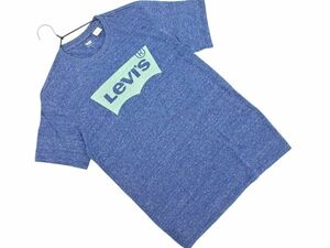 ネコポスOK LEVI’S リーバイス ロゴプリント Tシャツ sizeS/紺 ■◆ ☆ eea8 メンズ