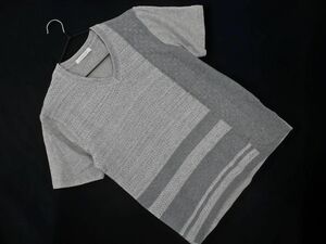 COMME CA MEN コムサメン ニット 切替 カットソー sizeM/グレー ■◆ ☆ eea9 メンズ