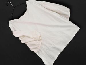 ネコポスOK OPAQUE オペーク バルーンスリーブ カットソー sizeS/白 ■◆ ☆ eea9 レディース