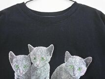 PUBLUX パブリュクス 猫 プリント Tシャツ sizeF/黒 ■◆ ☆ eeb0 レディース_画像2