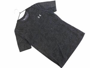 ネコポスOK UNDER ARMOUR アンダーアーマー 総柄 Tシャツ sizeSM/チャコール ■◆ ☆ eea9 メンズ