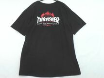 ネコポスOK HUF ハフ THRASHER スラッシャー ロゴ プリント Tシャツ sizeL/黒 ■◆ ☆ eea9 メンズ_画像6