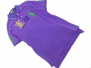 ネコポスOK POLO RALPH LAUREN ポロ ラルフローレン ビッグポニー ポロシャツ sizeS/紫 ■◆ ☆ eeb3 メンズ