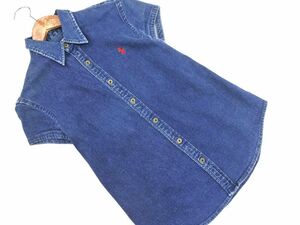 Ralph Lauren ラルフローレン POLO SPORT ポニー 刺繍 デニム シャツ size9/青 ■◆ ☆ eeb3 レディース