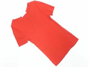  cat pohs OK PAULE KA paul (pole) ka short sleeves rib knitted cut and sewn red #* * eeb3 lady's 