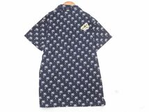 ネコポスOK le coq sportif ルコックスポルティフ ヤシの木柄 ポロシャツ sizeM/濃紺 ■◆ ☆ eeb4 レディース_画像4