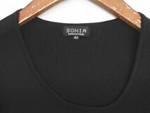 ネコポスOK SONIA RYKIEL ソニアリキエル 半袖 リブ ニット セーター size40/黒 ■◆ ☆ eeb4 レディース_画像2