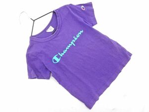 ネコポスOK Champion チャンピオン ロゴ プリント Tシャツ size120cm/紫 ■◆ ☆ eeb4 子供服