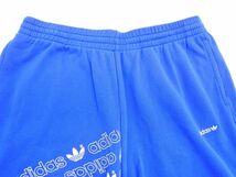 adidas アディダス 大きいサイズ ロゴ プリント ハーフ パンツ size2XO/青 ■◆ ☆ eeb4 メンズ_画像3