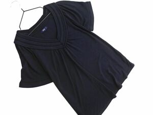 ROPE Rope V neck race switch cut and sewn sizeM/ navy blue #* * eeb6 lady's 