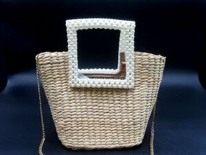 ZARA Zara pouch attaching chain 2WAY basket bag beige #* * eeb7 lady's 