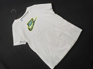 ネコポスOK NIKE ナイキ ロゴ プリント Tシャツ sizeL/オフホワイト ■◆ ☆ eeb7 レディース