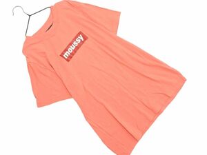 ネコポスOK MOUSSY マウジー ロゴ プリント Tシャツ sizeF/ピンク ■◆ ☆ eeb6 レディース