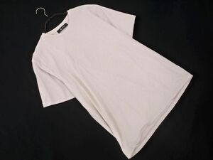ネコポスOK nano universe ナノユニバース ストライプ Tシャツ カットソー sizeM/白ｘベージュ ■◆ ☆ eec0 メンズ