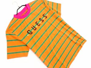 ネコポスOK GUESS ゲス J.BALVIN Vibras Tour Stripe Tシャツ sizeS/オレンジ ■◆ ☆ eec0 メンズ