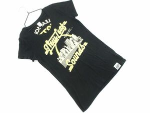 ネコポスOK MOUSSY マウジー プリント Tシャツ size1/黒 ■◆ ☆ eec0 レディース