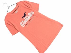 ネコポスOK Hollister ホリスター ロゴ 刺繍 半袖 Tシャツ sizeS/ピンク ■◆ ☆ eec0 レディース