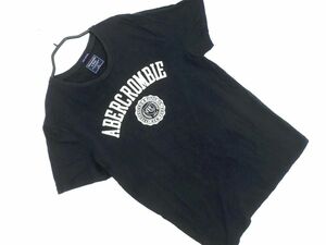 Abercrombie & Fitch アバクロンビー＆フィッチ 刺繍 Tシャツ sizeM/黒 ■◆ ☆ eec1 メンズ