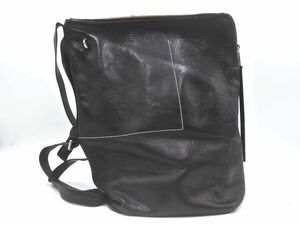 RICK OWENS リックオウエンス レザー ショルダー バッグ 黒 ■■◎ ☆ eec1 メンズ