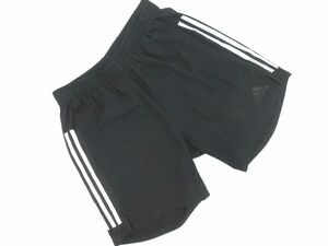 ネコポスOK adidas アディダス ランニング ３ライン ロゴ トレーニングウェア ショート パンツ sizeL7/黒 ■◆ ☆ eec1 メンズ