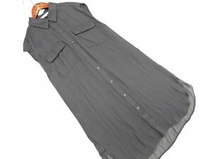  cat pohs OK PLST plus te no sleeve tunic One-piece sizeM/ gray #* * eec1 lady's 