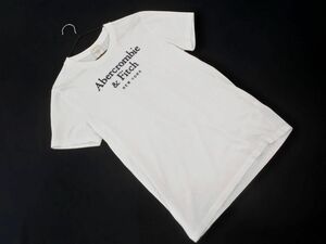 ネコポスOK Abercrombie & Fitch アバクロンビー＆フィッチ ロゴ 刺繍 Tシャツ sizeM/オフホワイト ■◆ ☆ eec1 メンズ