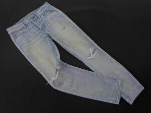 AMERICAN EAGLE American Eagle кнопка fly повреждение обработка Denim брюки size0/ синий ## * eec7 женский 