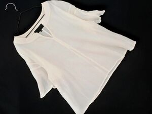  cat pohs OK UNTITLED Untitled slit neck blouse shirt size2/ white #* * eec8 lady's 