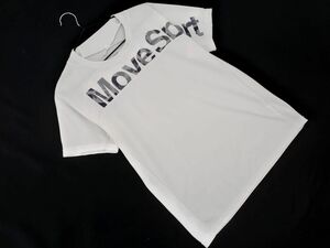 ネコポスOK DESCENTE デサント ロゴ プリント トレーニングウェア Tシャツ sizeM/白 ■◆ ☆ eec8 メンズ