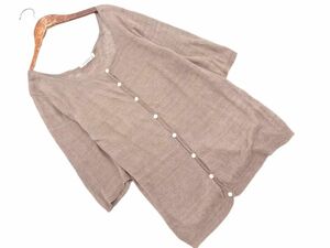  кошка pohs OK SM2sa man sa Moss Moss linen100% кардиган бежевый #* * eed1 женский 