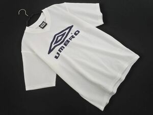 ネコポスOK umbro アンブロ Vネック ロゴ プリント トレーニングウェア Tシャツ sizeS-M/白 ■◆ ☆ eed1 メンズ