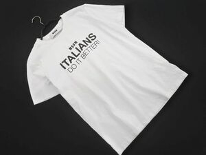 ネコポスOK MSGM エムエスジーエム プリント Tシャツ sizeS/白 ■◆ ☆ eed1 メンズ