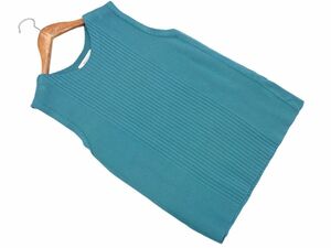 MOUSSY Moussy rib no sleeve knitted sweater sizeF/ green #* * eed0 lady's 