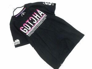 GOTCHA Gotcha Logo embroidery T-shirt sizeXL/ black #* * eed0 men's 