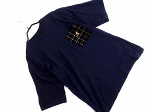  Kangol моно mart проверка карман футболка sizeM/ темно-синий #* * eed0 мужской 