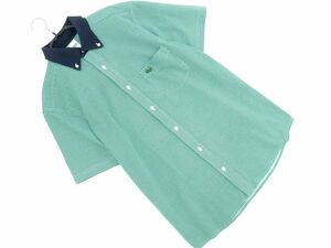 TAKEO KIKUCHI Takeo Kikuchi check embroidery shirt size2/ green #* * eed0 men's 