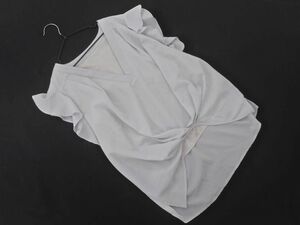  cat pohs OK Cecil McBee frill sleeve blouse shirt sizeM/ light gray #* * eed0 lady's 