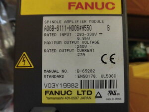 ファナック　FANUC サーボアンプモジュール A06B-6111-H006#H550 中古品　動作確認済み