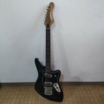 SYK240424 Aria アリア エレキギター 1532T ビザールギター ブラック BLACK 黒 日本製 ビンテージ STEEL ADJUSTABLE NECK 1001395 現状品_画像1