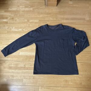 しまむら メンズ 長袖Tシャツ 黒に近いブラウン MENS サイズ L 綿100% チェスト96〜104 身長175〜185 MENS 1年使用 色あせ 送料無料