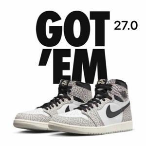 Nike AIR JORDAN 1 hi og ホワイトセメント　27.0.